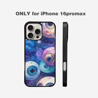 iPhone 16 Pro Max Case — Cartoon Eyeballs Galaxy, Customized Protective Case