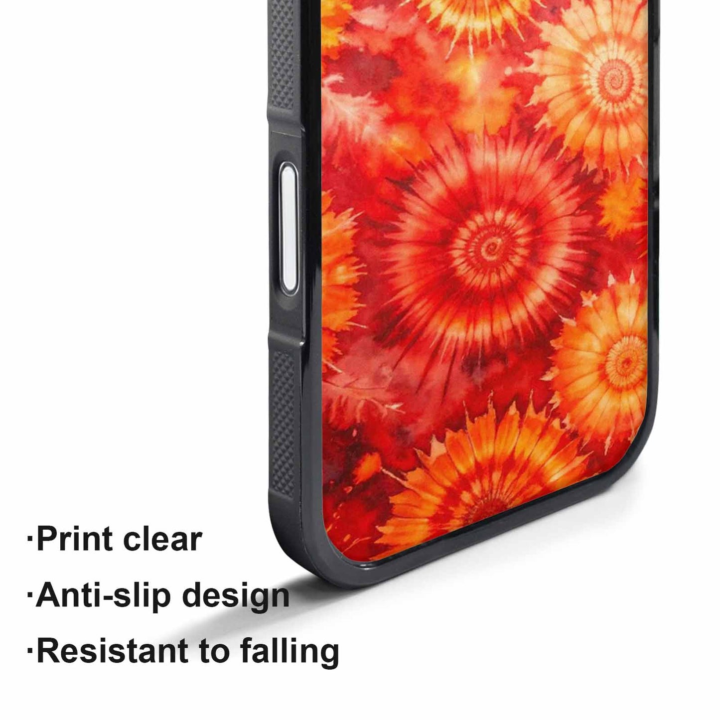 iPhone 17 Pro Case — Tie Dye Red Orange Fire Tie, Custom Art Phone Cover