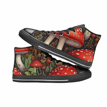 MEN'S Mushroom High Top Canvas Wallpaper Art Shoes