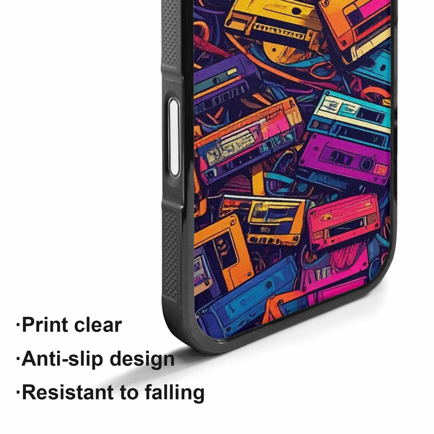 iPhone 17 Case — Retro Cassette Tape Pattern Retro Vintage, Custom Print Case Cover