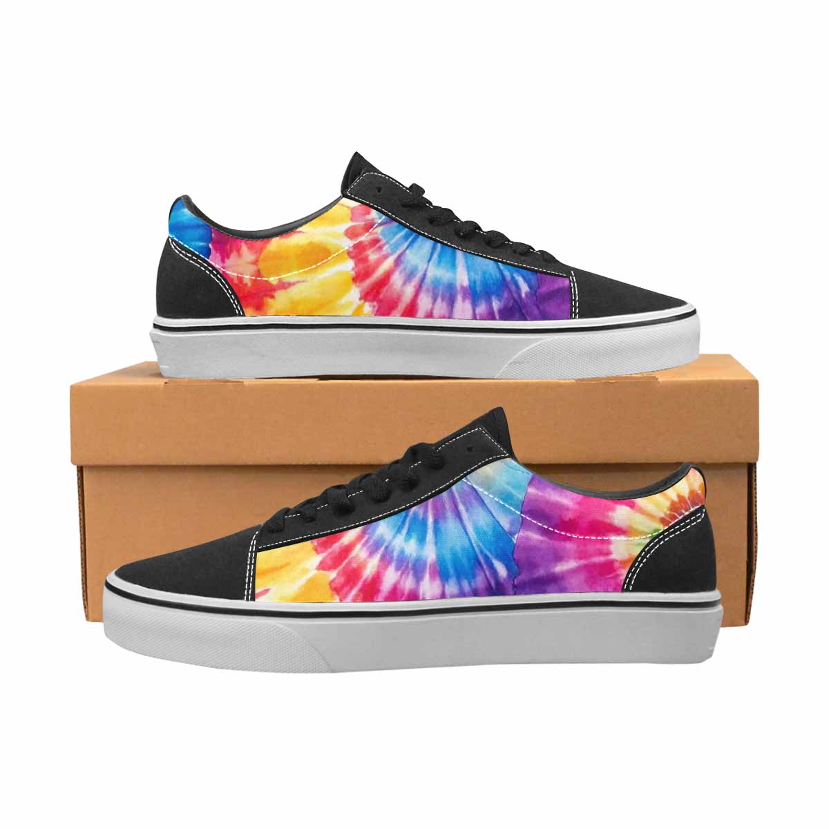 MEN'S Tie Dye Swirl Canvas Lace-Up Aesthetic Custom Sneakers