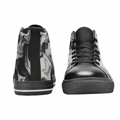 WOMEN'S Tessellated Human Skulls High Top Canvas Surreal Custom Shoes