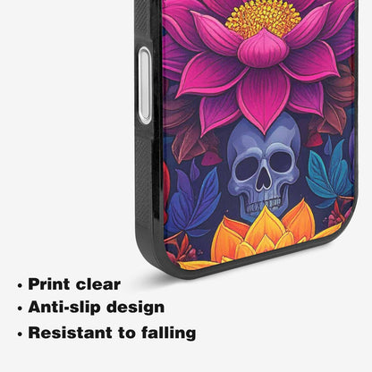 iPhone 16 Plus Case — Lotus Skulls, Custom Printed Phone Case