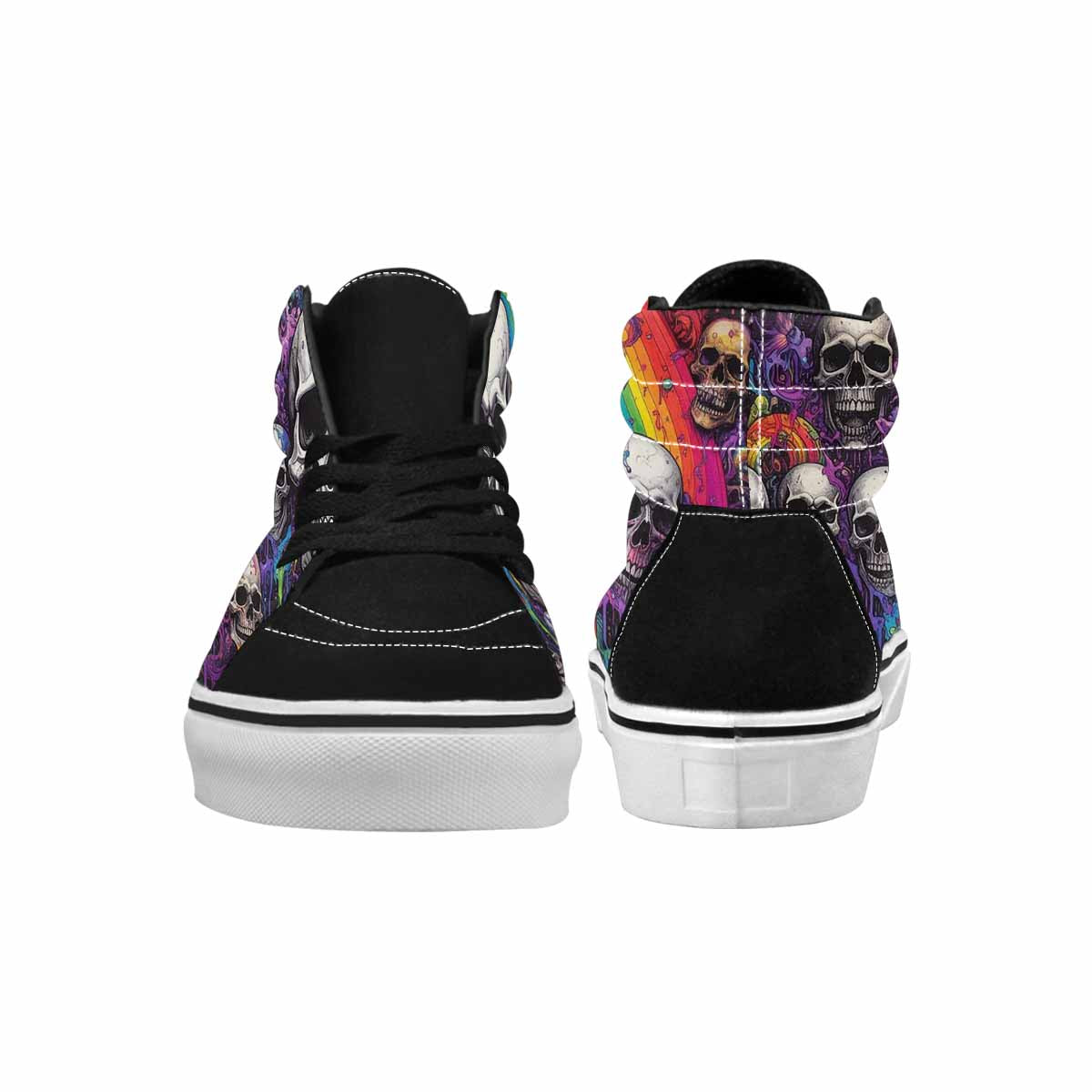 MEN'S Rainbow From Skull S High Top Canvas Grunge Shoes