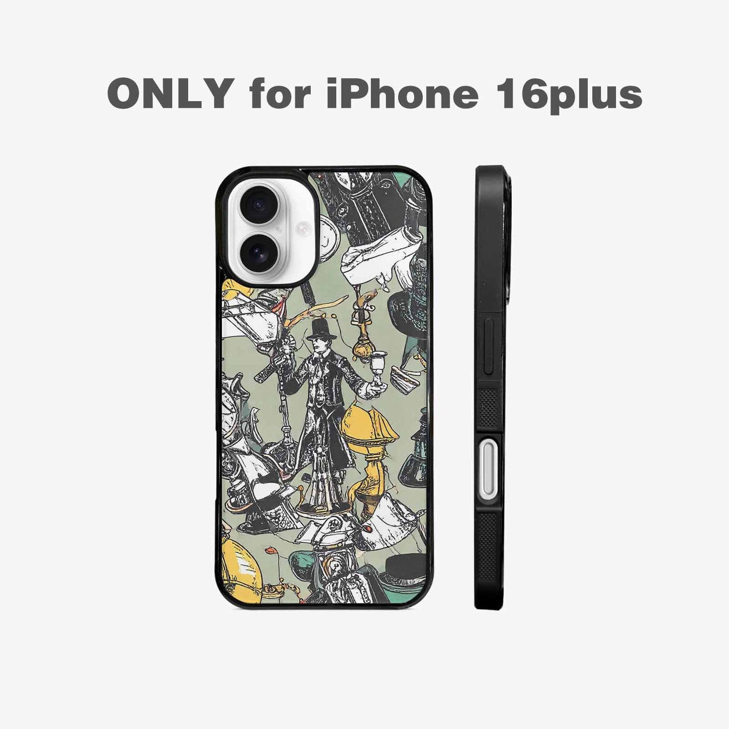 iPhone 16 Plus Case — Noir Spy Silhouette Pen Ink Noir, Original Design Phone Case