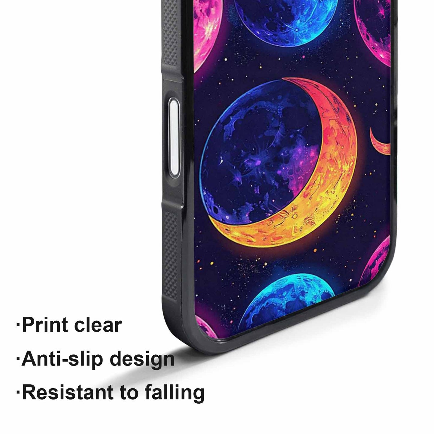 iPhone 17 Pro Case — Neon Winter Moon Seamless Cartoon Cute, Customized Protective Case