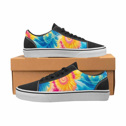 WOMEN'S Tie Dye Swirl Canvas Lace-Up Dreamcore Custom Sneakers