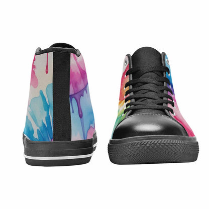 WOMEN'S Dripping Tie Dye Spiral High Top Canvas Dark Academia Custom Sneakers