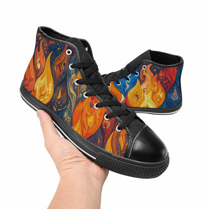MEN'S Fire Flame High Top Canvas Aesthetic Sneakers