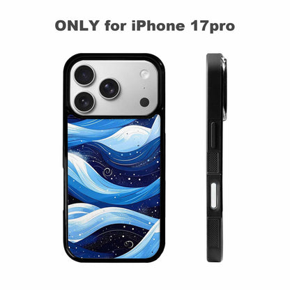 iPhone 17 Pro Case — Glossy Winter Wave Seamless Cartoon Cute, Customized Protective Case