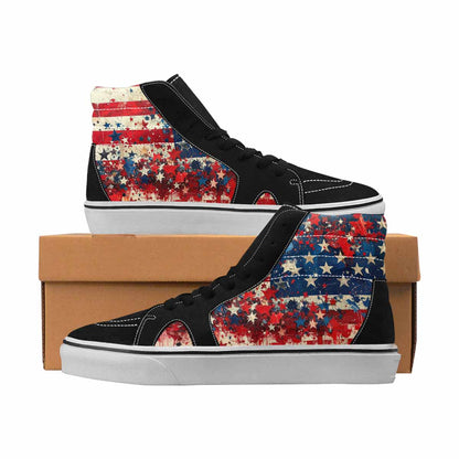 MEN'S Patriotic High Top Canvas Statement Dark Academia Handmade Custom Shoes