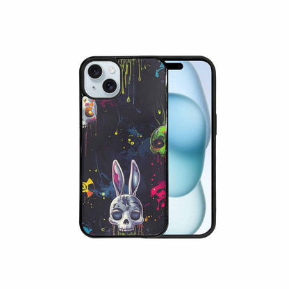 iPhone 15 Plus Case — Radioactive Ghost Bunny Skull Small Radioactive, Custom Art Phone Cover
