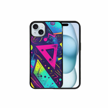 iPhone 15 Plus Case — Memphis Squiggles Triangles Dots, Original Design Phone Case