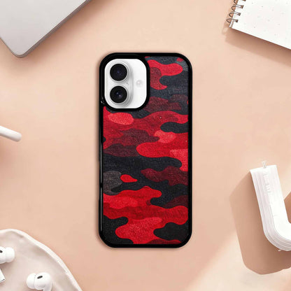 iPhone 17 Case — Tactical Camo Red Black Custom Camo, Custom Print Case Cover