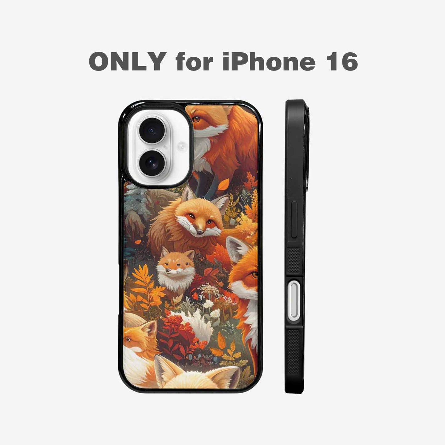 iPhone 16 Case — Fox Forest Fox Forest Pattern Hundreds, Custom Designed Case Cover