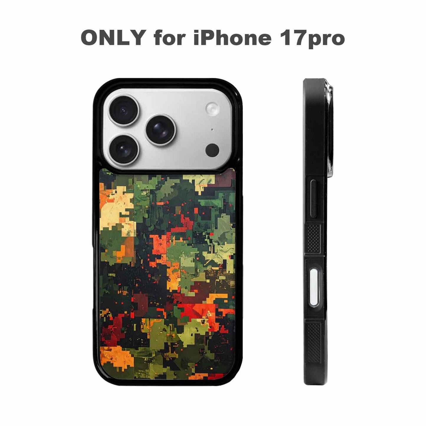 iPhone 17 Pro Case — Small Military Camouflage Blotch Pattern Camo, Unique Phone Case Design