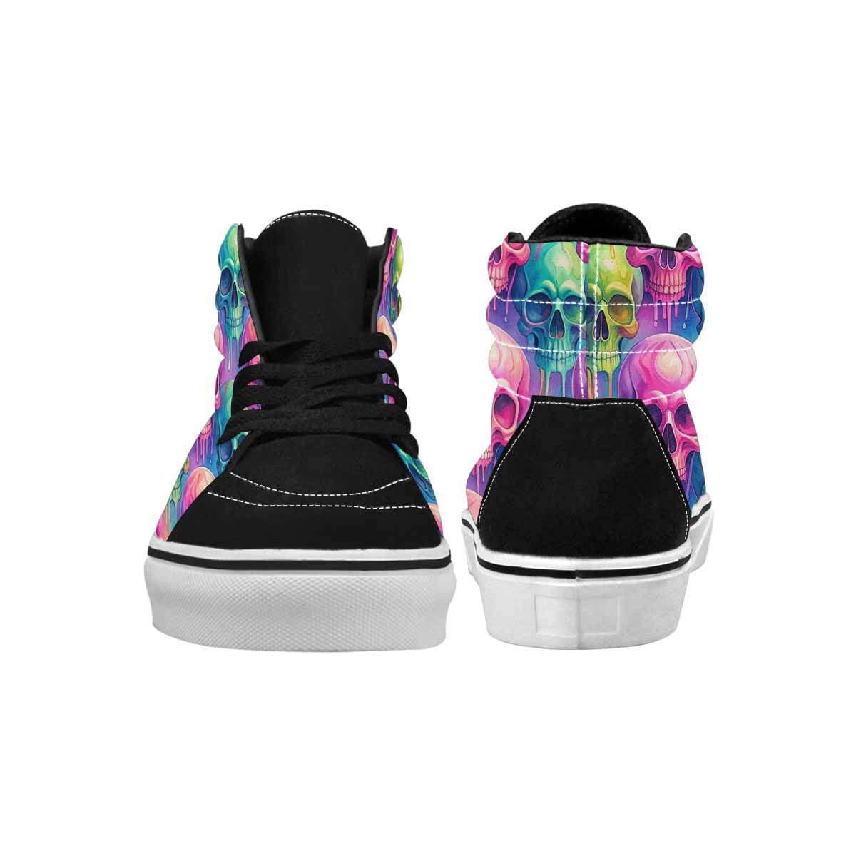 MEN'S Candy Color Dripping Skulls High Top Canvas Cottagecore Sneakers