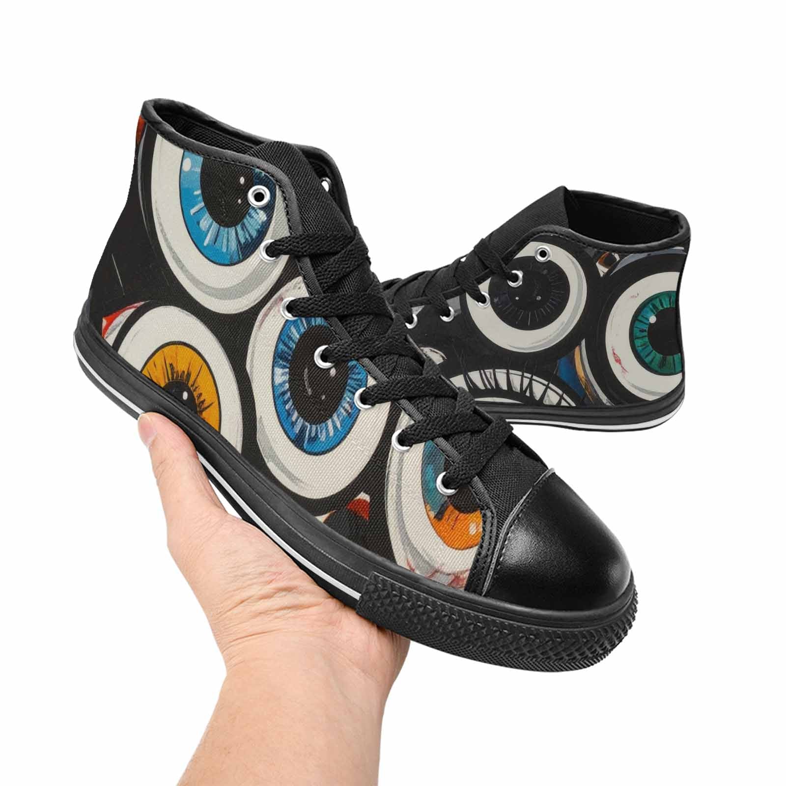 WOMEN'S Googly Cartoon Eyeballs High Top Canvas Y2K Sneakers