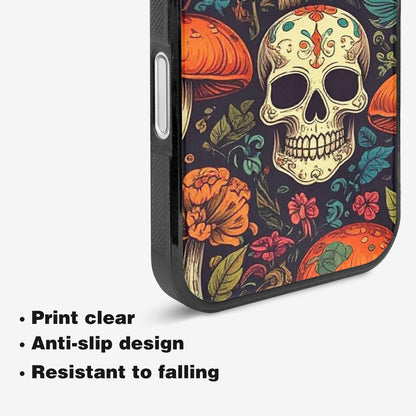 iPhone 16 Case — Mushrooms And Skulls, Custom Made Phone Cover