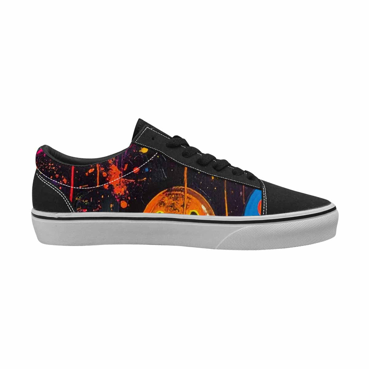 WOMEN'S Smiley Faces × Glow Lace-Up Canvas Kaleidoscope Custom Sneakers