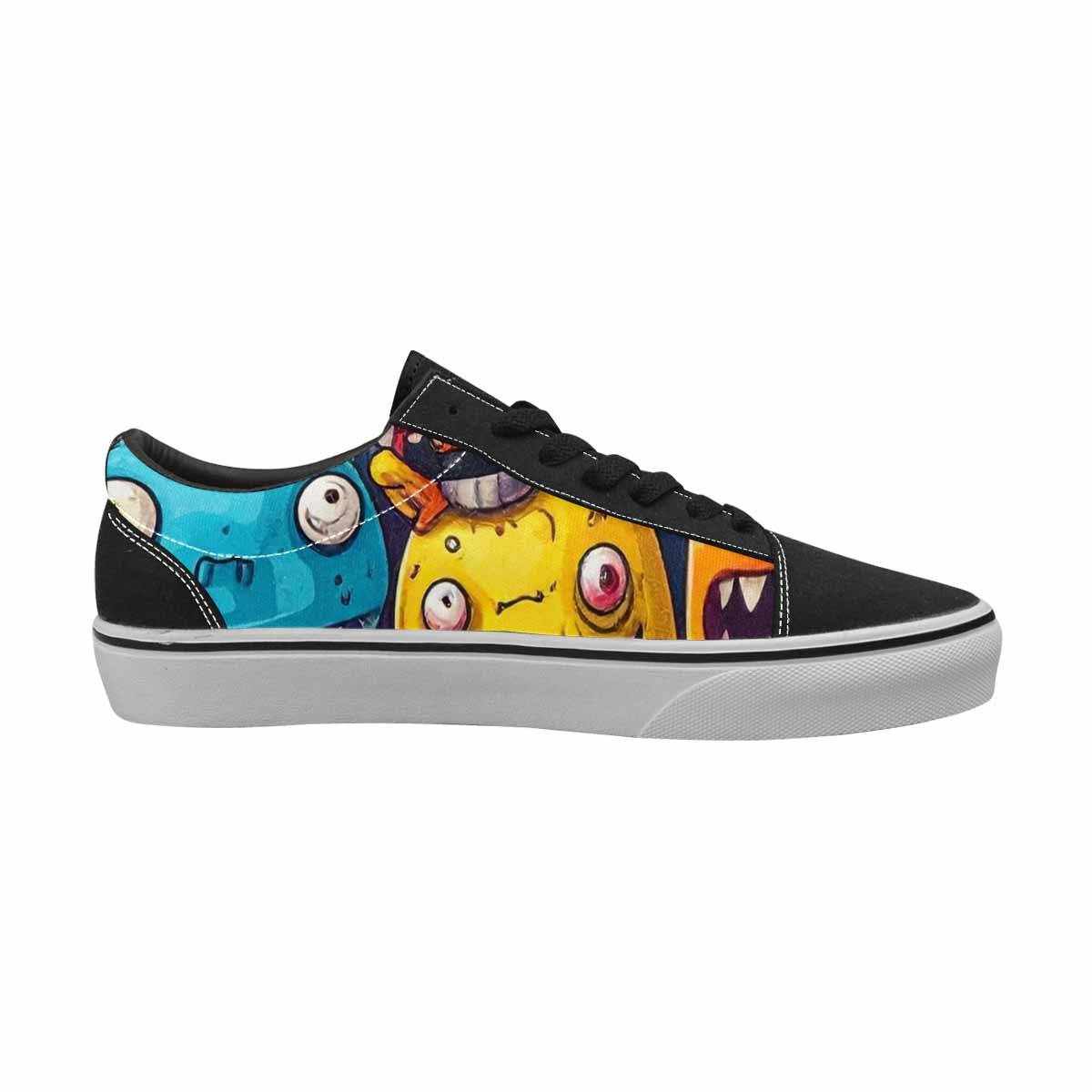 WOMEN'S Cartoon Monster Character Canvas Lace-Up Vivid Custom Shoes