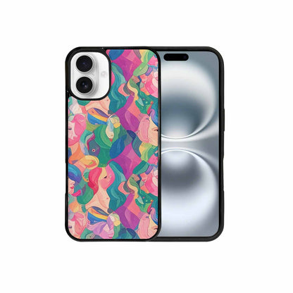 iPhone 16 Plus Case — Polysexual Flag Color Theme Small Rainbow, Personalized Phone Case