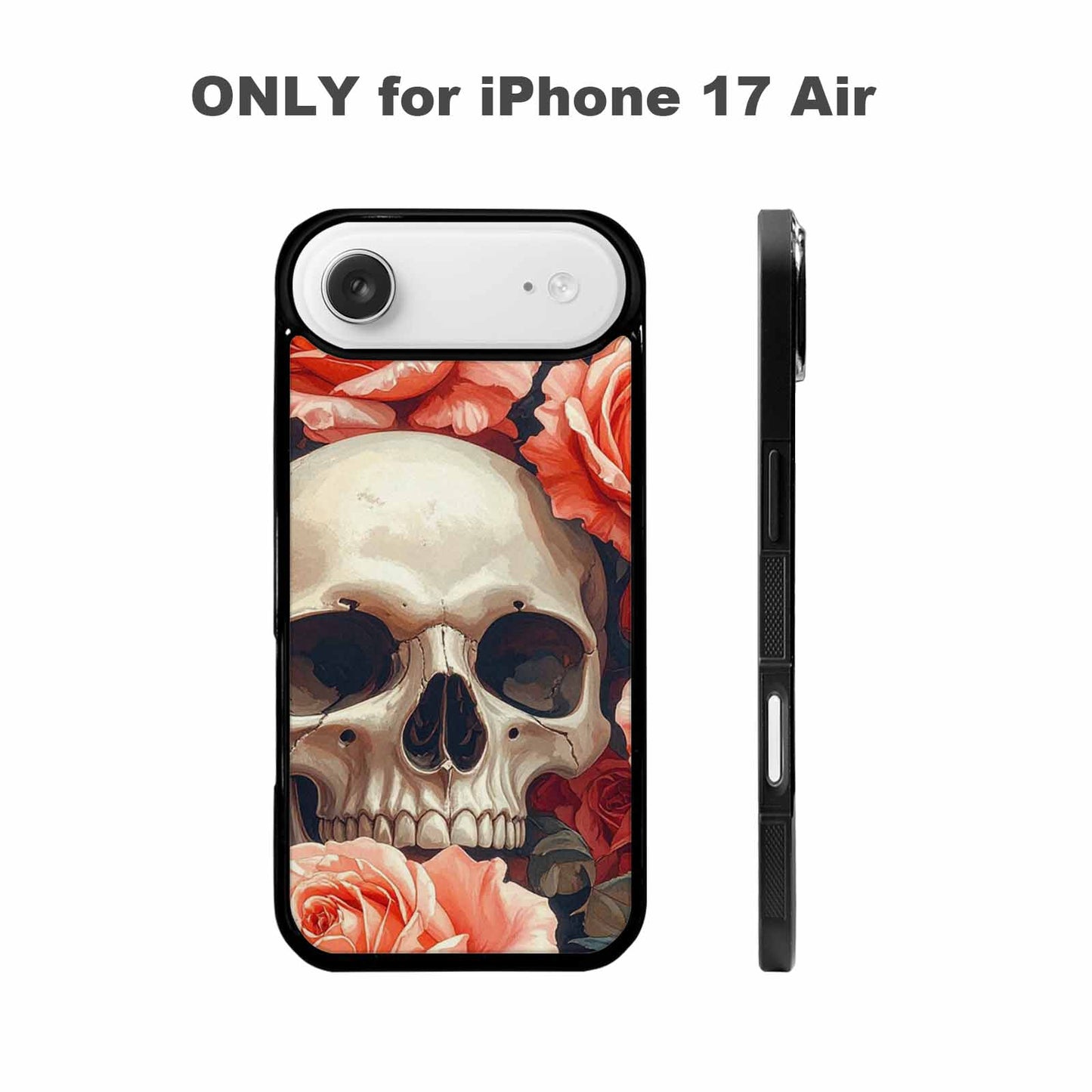 iPhone 17 Air Case — Skulls Roses Soft Airbrush Gothic Skulls, Unique Phone Case Design