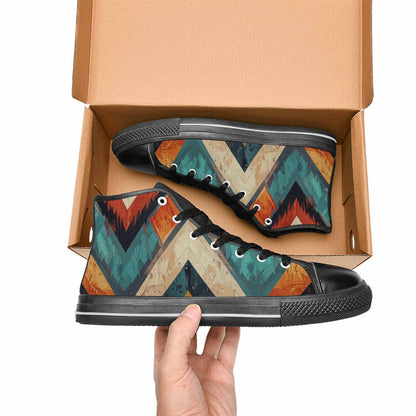 WOMEN'S Southwestern Geometric Diamond High Top Canvas Cottagecore Custom Sneakers