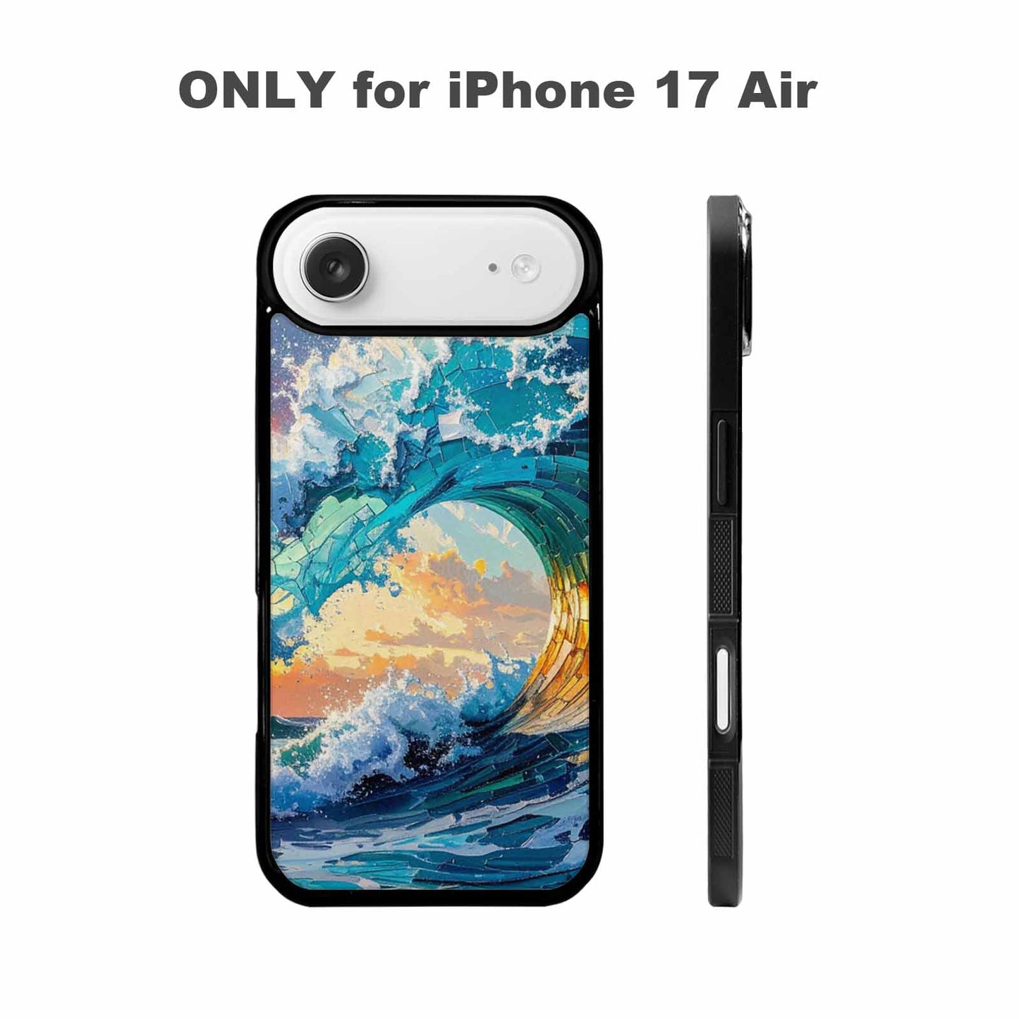 iPhone 17 Air Case — Wave Crest Splash Wave Crest Watercolor, Personalized Phone Case