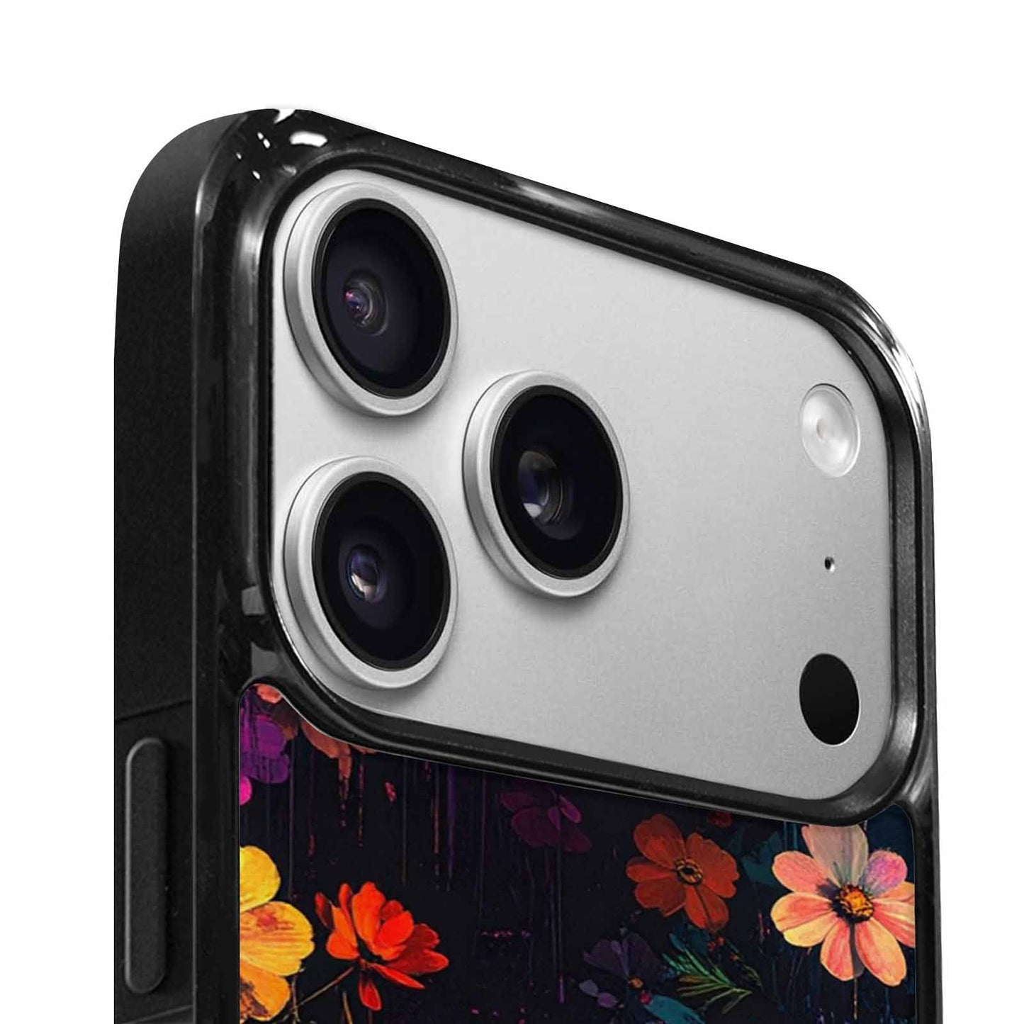 iPhone 17 Pro Case — Shadowy Glitch Floral Pattern Hundreds Floral, Custom Phone Case