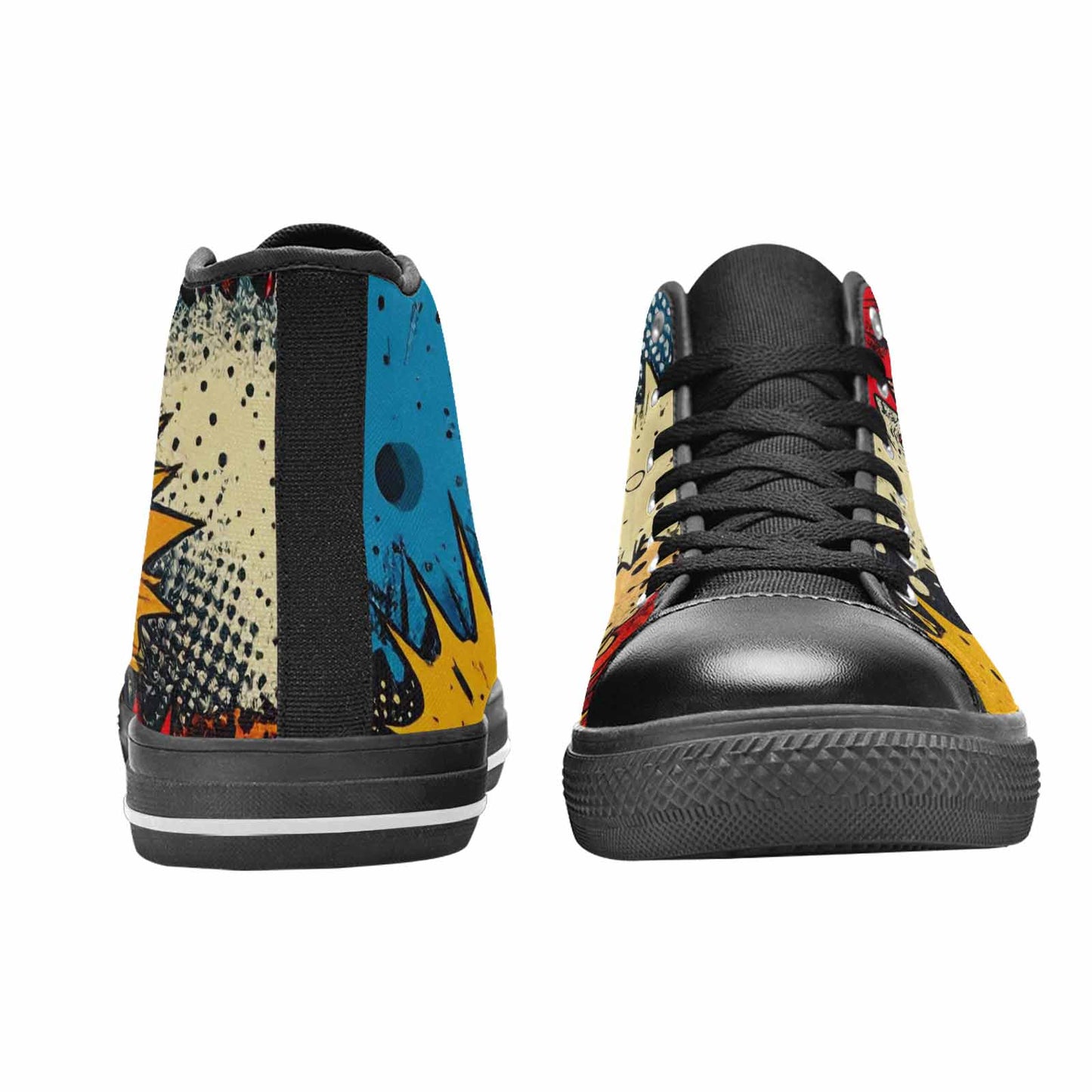 MEN'S Comic Book Halftone High Top Canvas Vibrant Chaos Custom Shoes