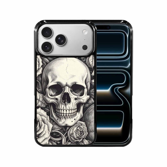 iPhone 17 Pro Max Case — Skulls Roses Pen Ink Gothic Skulls, Custom Phone Case