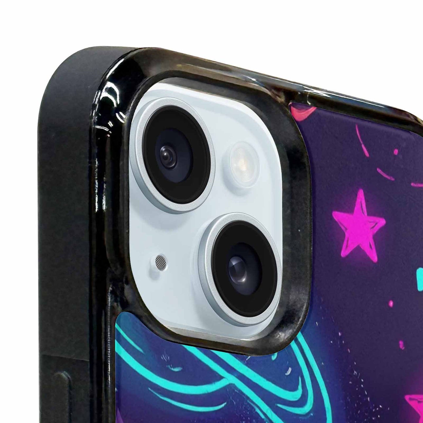 iPhone 15 Plus Case — Space Galaxy Astronaut Pattern Planets Stars, Custom Art Phone Cover
