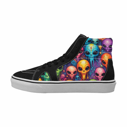 MEN'S Melting Aliens High Top Canvas Vibrant Chaos Sneakers