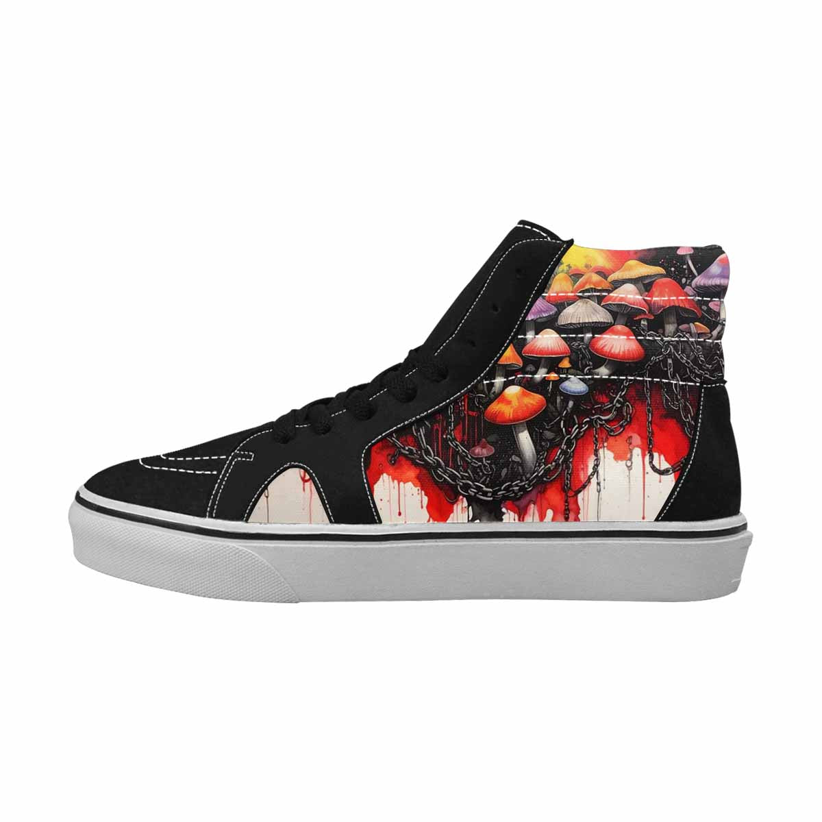 MEN'S Rainbow Drip Mushrooms High Top Canvas Dreamlike Custom Shoes