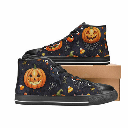 MEN'S Halloween High Top Canvas Wallpaper Art Shoes