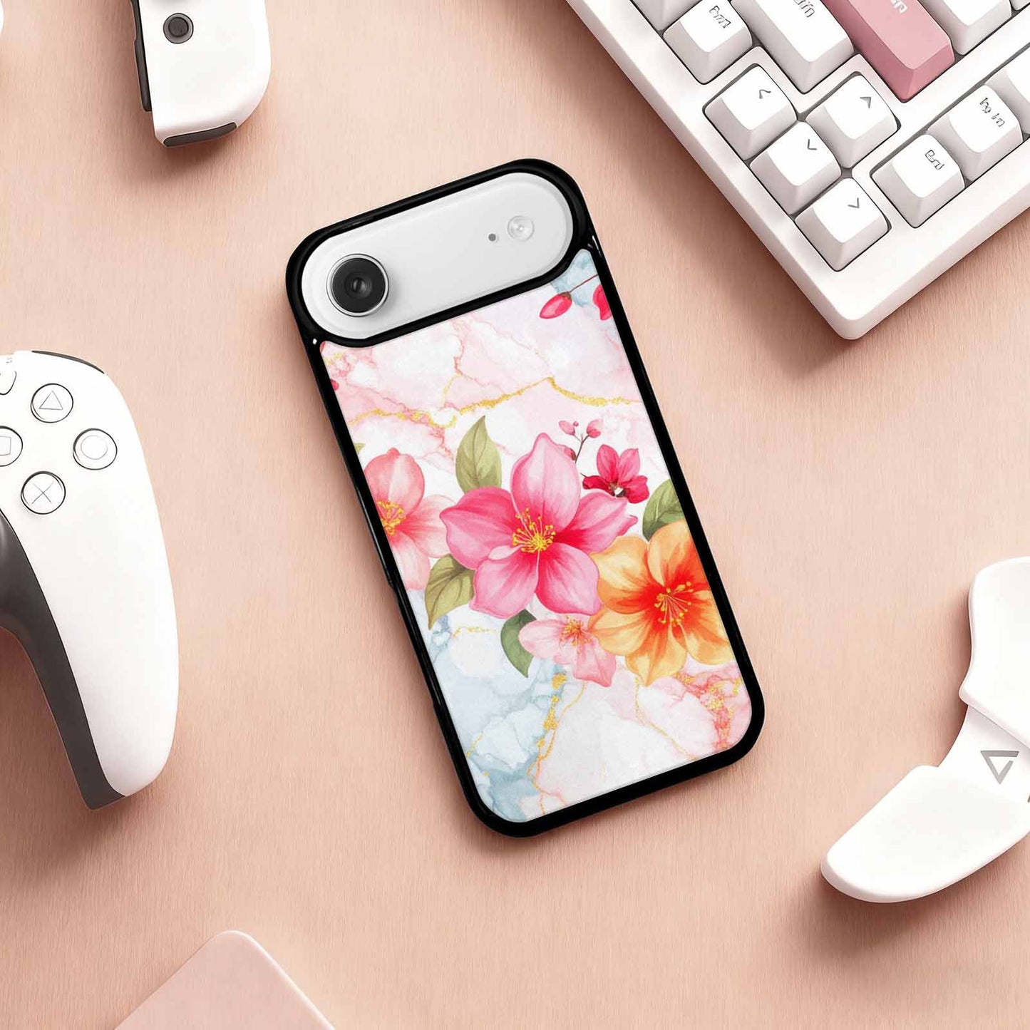 iPhone 17 Air Case — Marble Floral, Custom Art Phone Cover