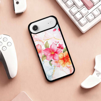 iPhone 17 Air Case — Marble Floral, Custom Art Phone Cover