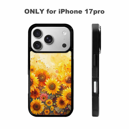 iPhone 17 Pro Case — Full Color Vibrant Sunflower Burst Floral, Custom Made Phone Cover