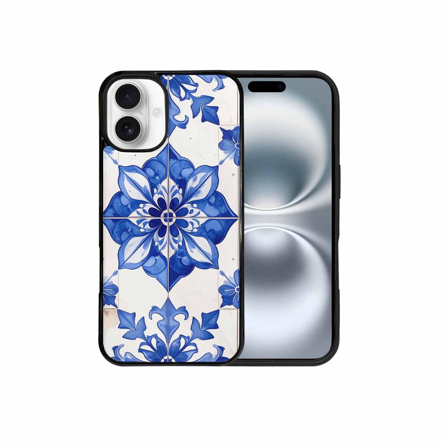 iPhone 16 Plus Case — Mexican Talavera Tile Pattern Floral Geometric, Custom Printed Phone Case