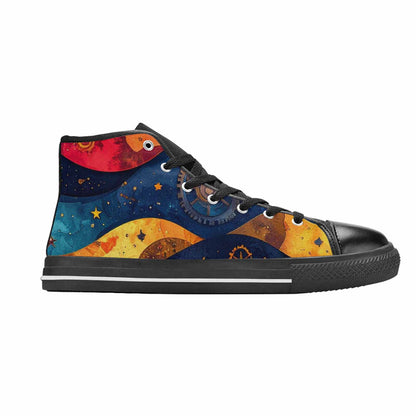 MEN'S Steampunk Galaxy High Top Canvas Dark Academia Custom Sneakers