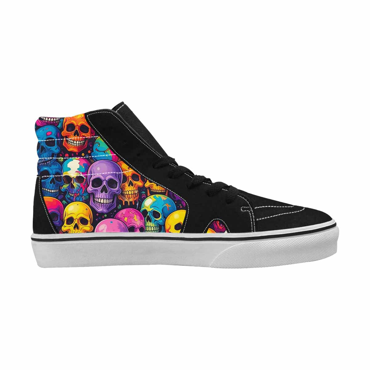 WOMEN'S Skeleton People Face High Top Canvas Vivid Shoes