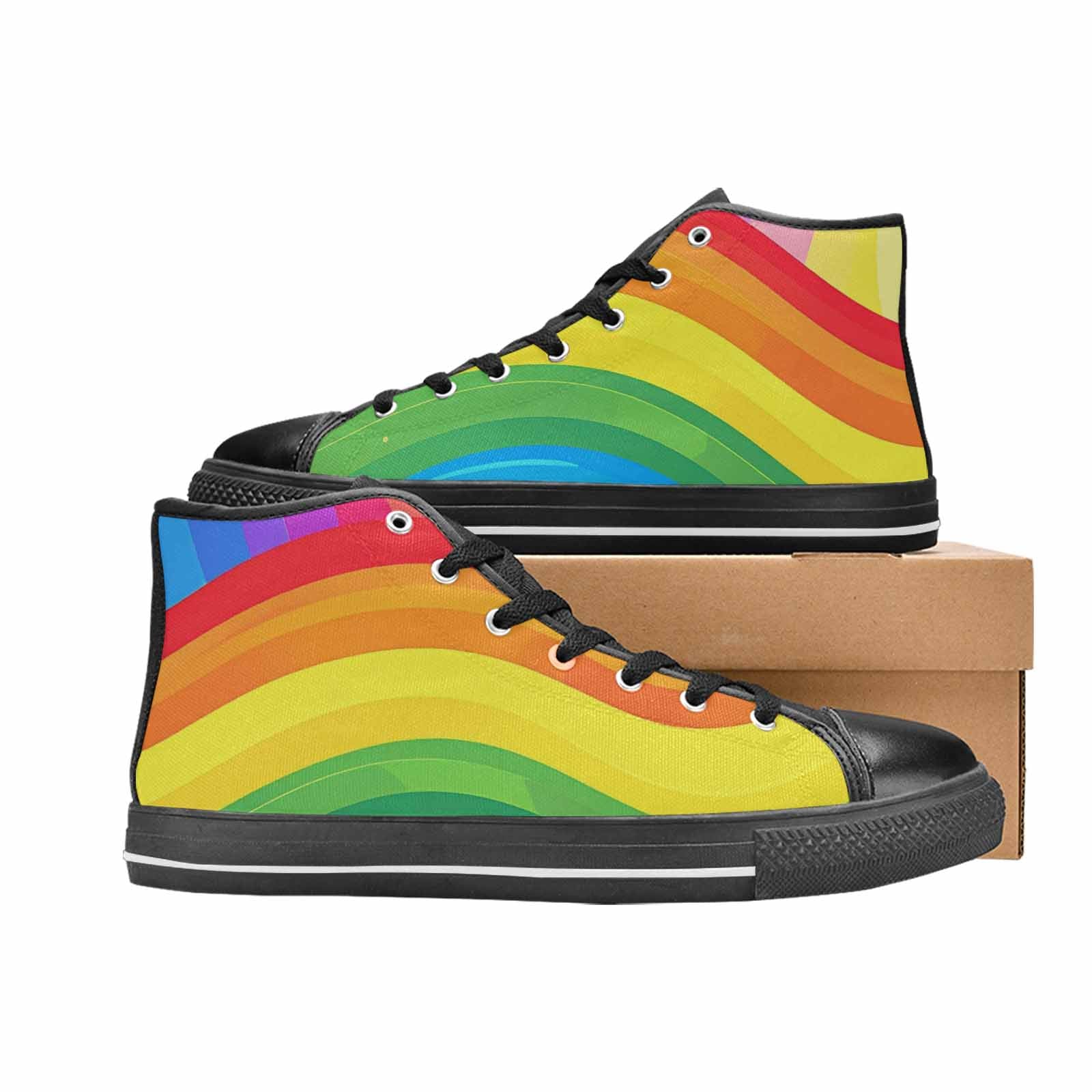WOMEN'S Rainbow Pride High Top Canvas Vivid Shoes