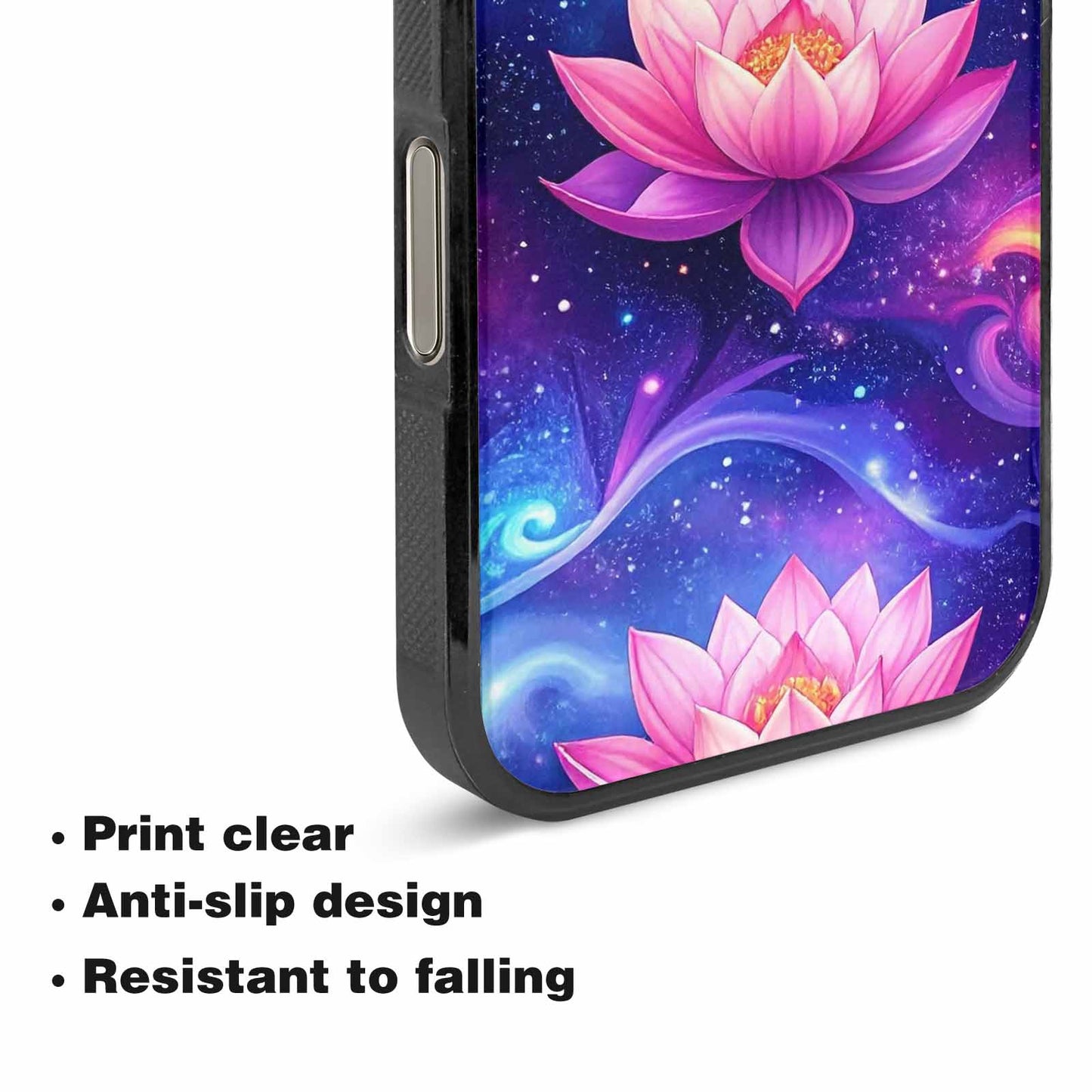 iPhone 16 Pro Case — Lotus Galaxy Art Seamless Pattern Vibrant, Custom Art Phone Cover