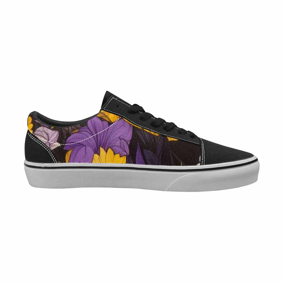 WOMEN'S Nonbinary Flag Color Canvas Lace-Up Wallpaper Art Custom Shoes