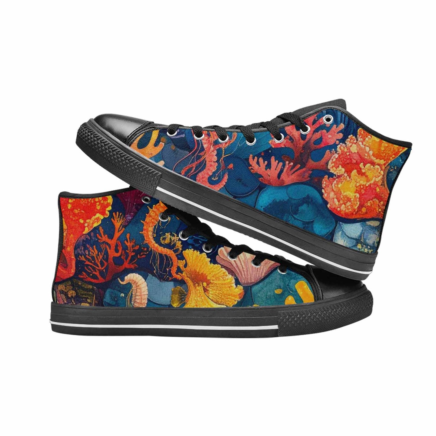 MEN'S Fish Scale Coral High Top Canvas Y2K Sneakers