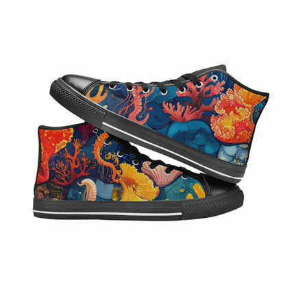 MEN'S Fish Scale Coral High Top Canvas Y2K Sneakers