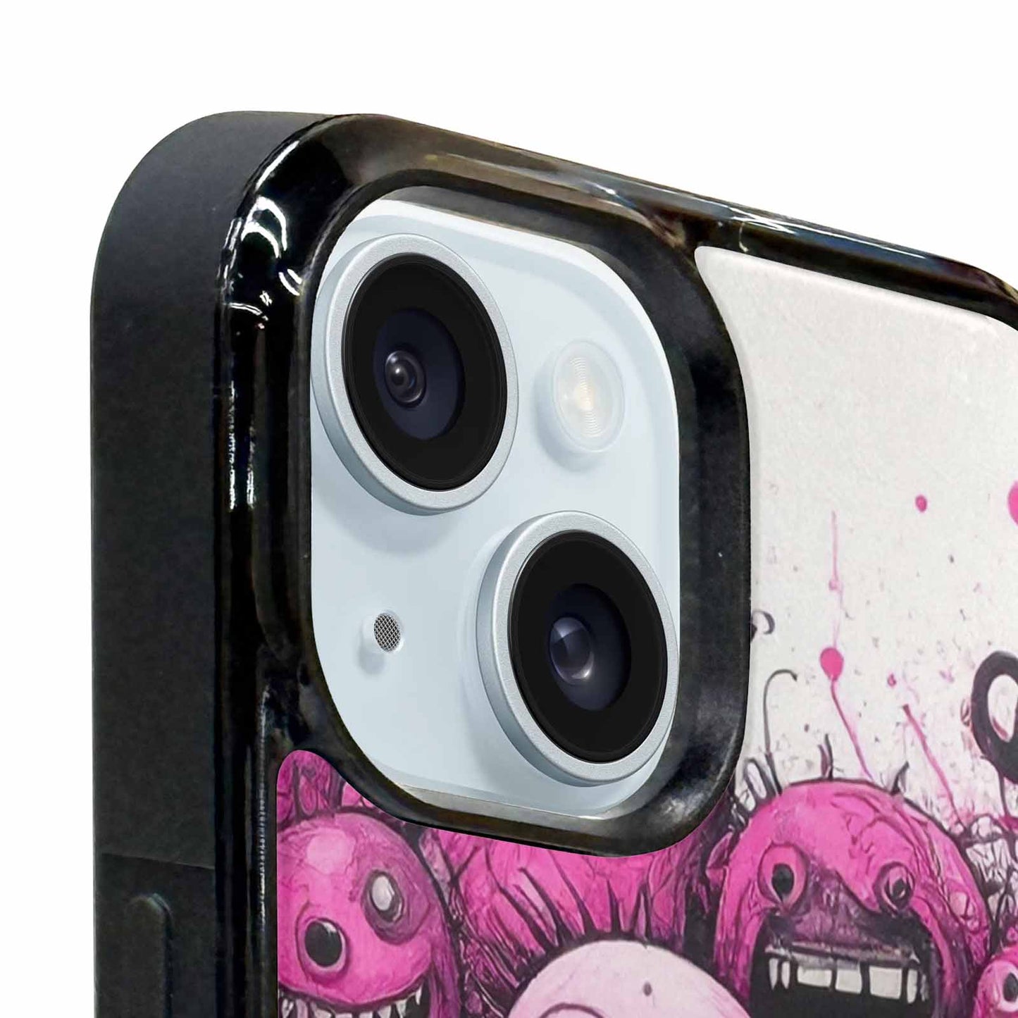 iPhone 15 Case — Monsters General Black Pink Ink Cartoon, Custom Art Phone Cover