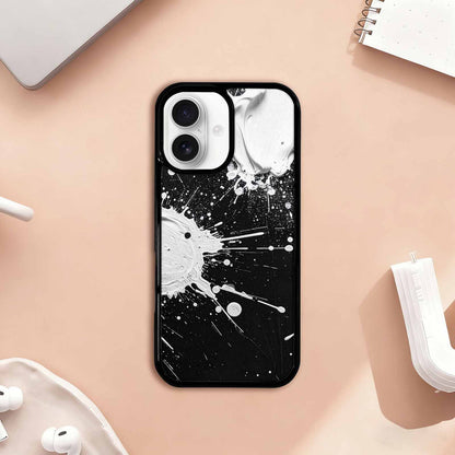iPhone 17 Case — White Ink Splatter Texture Watercolor Abstract, Customized Protective Case