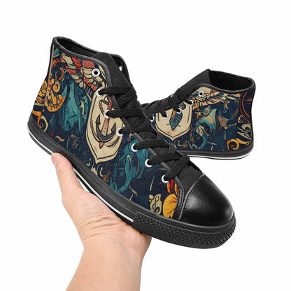 MEN'S Old School Tattoo High Top Canvas Dreamcore Custom Shoes